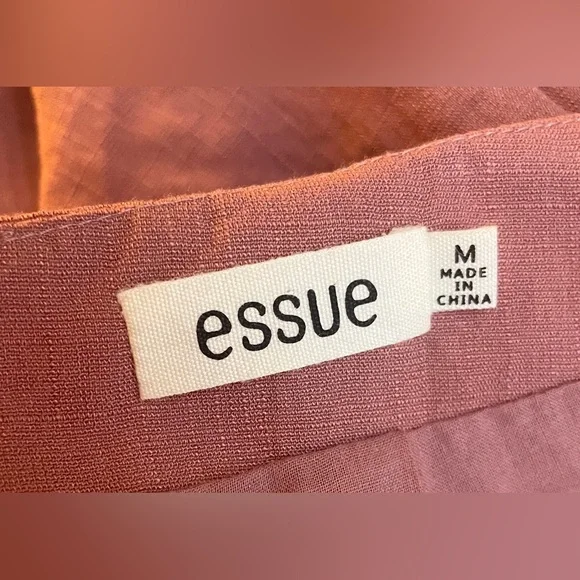 Essue Tulip High Rise Wide Leg Flowy Palazzo Slit Pants in Mauve/Brick, Medium - Picture 9 of 10